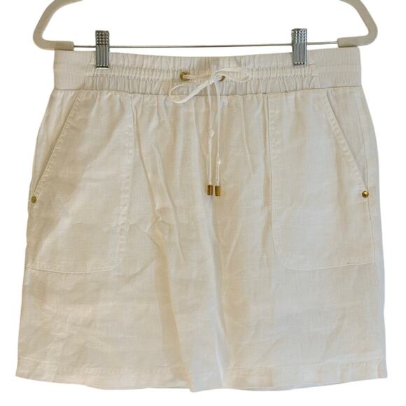 Ellen Tracy Dresses & Skirts - NWT ELLEN TRACY Skort Skirt White 100% Linen Elastic Waist Resort Golf | SMALL